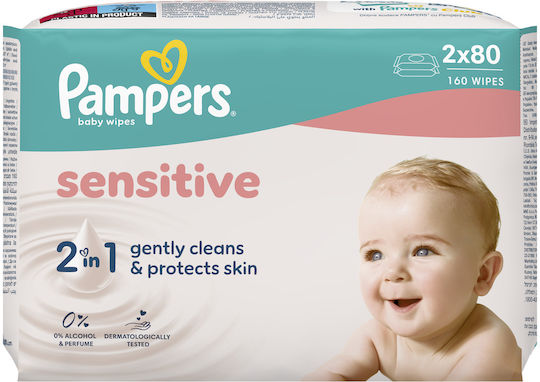 Pampers Sensitive Бебешки Кърпички 2x80 бр