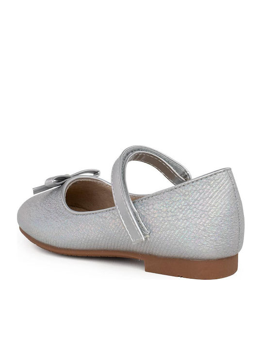 Kids Ballerinas With Hoop & Loop Closure Leather White Athina