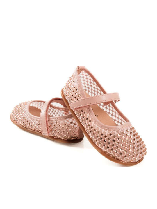 Kids Anatomic Ballerinas With Hoop & Loop Closure Pink