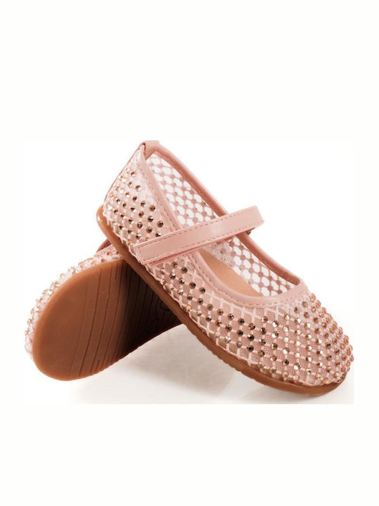 Kids Anatomic Ballerinas With Hoop & Loop Closure Pink
