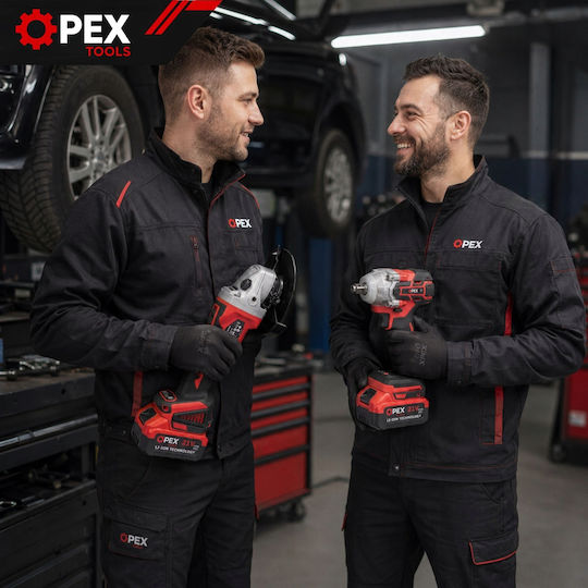 Verk Group Battery Powered Tool Set Angle Grinder & Impact Driver Brushless 21V with 2 Batteries 3Ah and Case