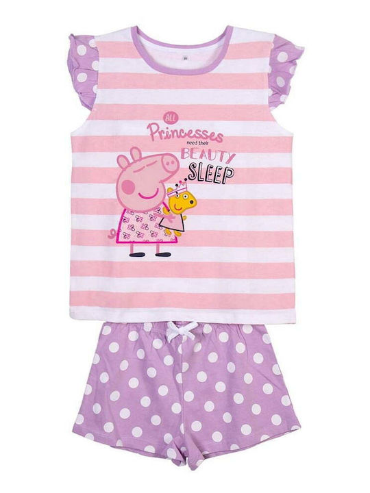 Summer Children's Pajamas Peppa Pig Pink Purple