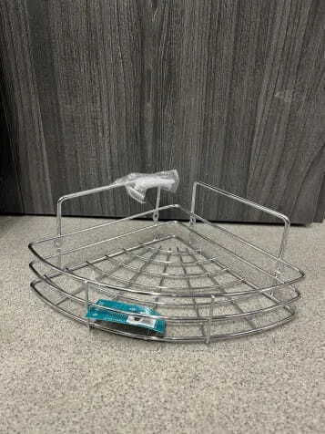 Galicja Corner Wall Mounted Bathroom Shelf Silver