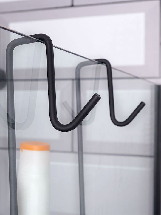 Vilde Wall Mounted Bathroom Shelf Metallic Black