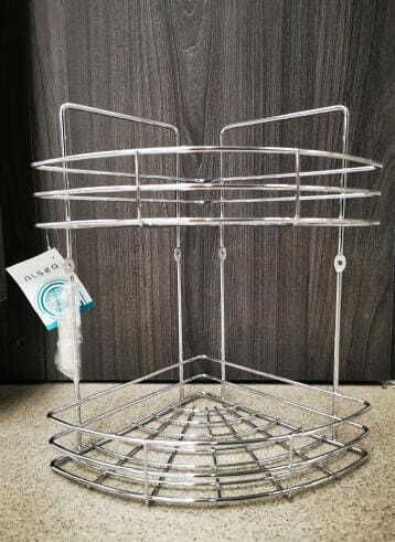 Galicja Corner Wall Mounted Bathroom Shelf Silver