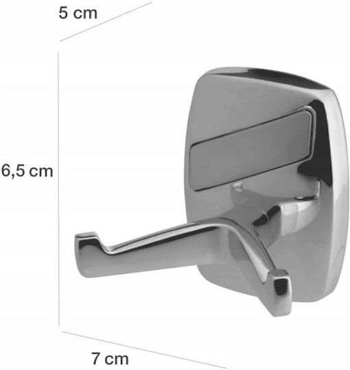 Bisk Doppelter Badezimmerhaken mit Schrauben Inox Grau Bisk Doppelter Badezimmerhaken mit Schrauben Inox Grau