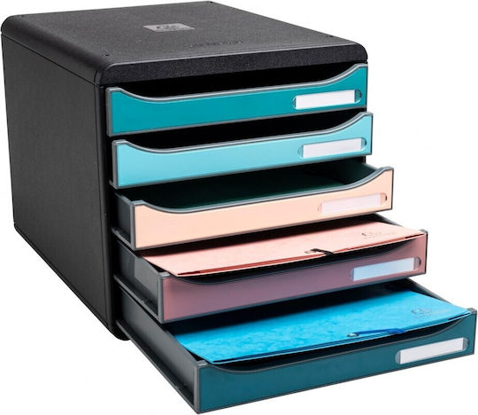 Exacompta Plastic Desktop Drawer Blue