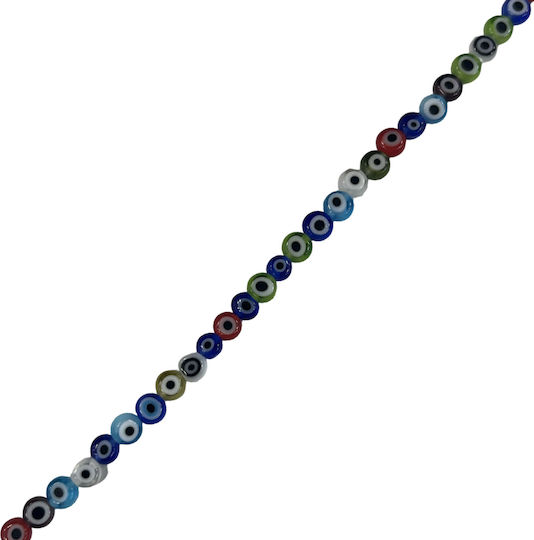 Ochi Din Sticlă Plată 4x3mm Multicolor Aproximativ 98 Bucăți Seria 40cm Bijuterii & Talisman