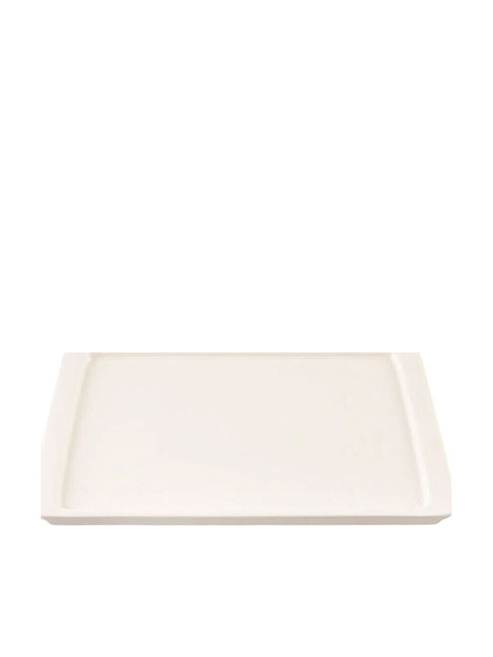 Porland Shallow Rectangular Serving Plate Porcelain Transparent 30x20cm