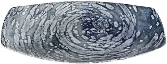 Porland Shallow Oval Serving Plate Made of Porcelain Light Blue 19x11cm
