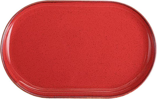 Porland Servierplatte Und Untiefe Oval Rot 32x20cm Porland Servierplatte Und Untiefe Oval Rot 32x20cm