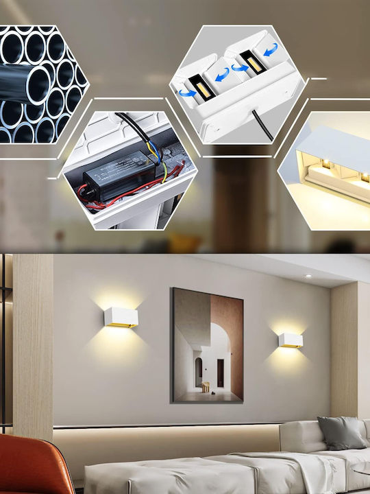 Επιτοίχιο Εξωτερικό Φωτιστικό LED IP65 20W με Θερμό Λευκό Φως