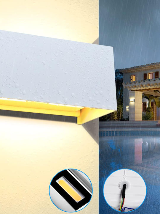 Επιτοίχιο Εξωτερικό Φωτιστικό LED IP65 20W με Θερμό Λευκό Φως