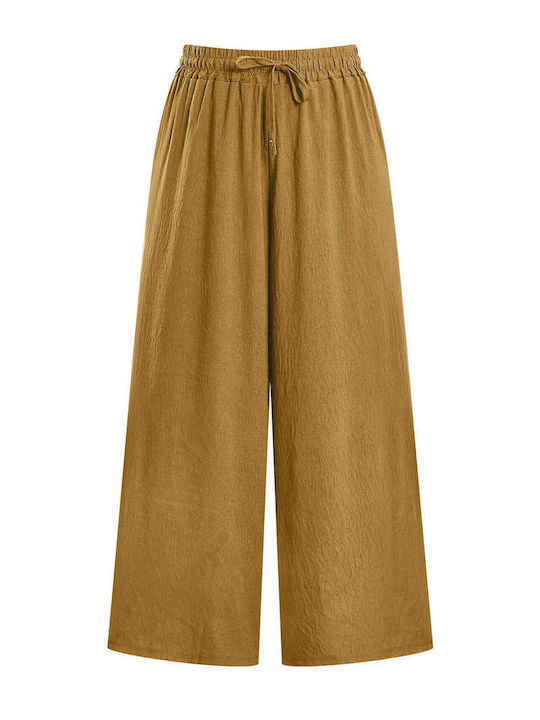 Celestino Damenhose Einfarbig Loose Fit Khaki
