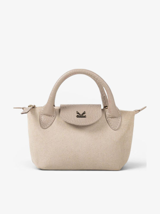 Leather Women's Handbag Beige