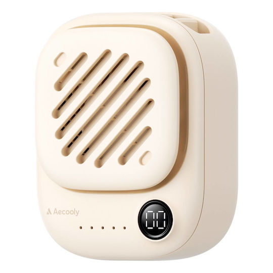 Aecooly Portable Personal Handheld Fan Click 01 Compact Beige 7 M S Usb-c 3 Speeds 10x10x3cm