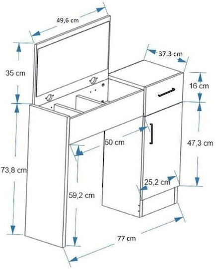 Τουαλέτα Κρεβατοκάμαρας Λευκό 77x37x100εκ.