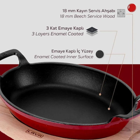 Lava Πλατώ Σερβιρίσματος Ξύλινο 27x20εκ.