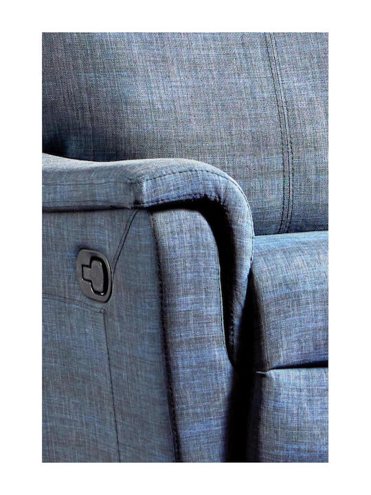 High Back Armchair Dark Blue 45x90x45cm