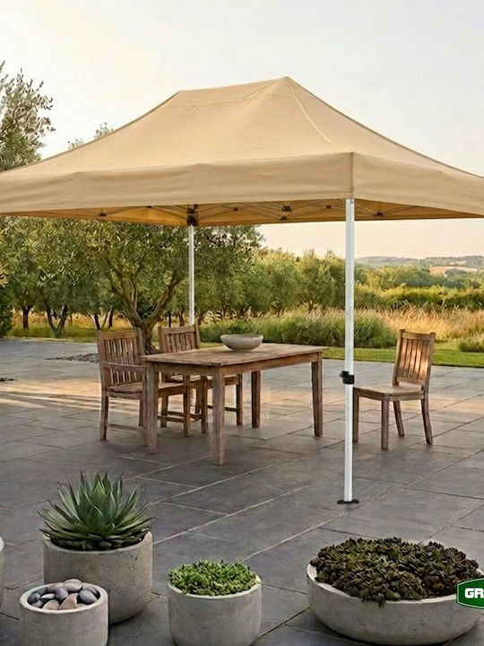 Grasher Gazebo Pliabil De Grădină Bej 3x4.5m
