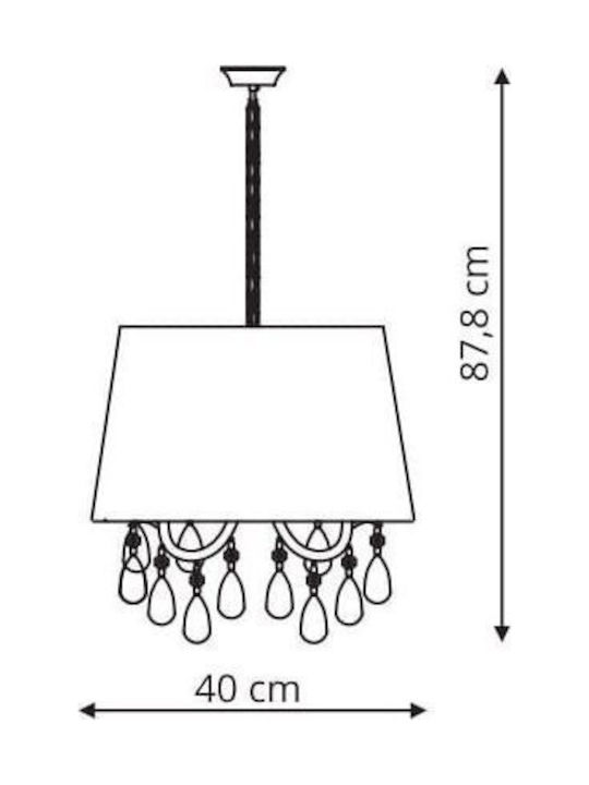 Light Prestige Pendant Light Silver with Crystals for Socket E14, E.14