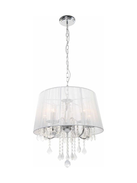 Light Prestige Pendant Light Silver with Crystals for Socket E14, E.14