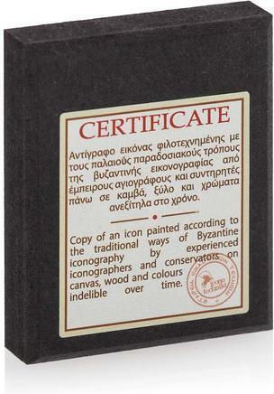 Panagia of the Lilies Icon Canvas Colored Background 6 X 5 Cm
