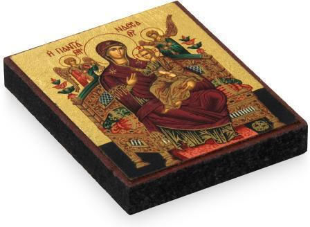 Panagia Pantanassa Canvas Icon Gold Background 6 X 5 Cm