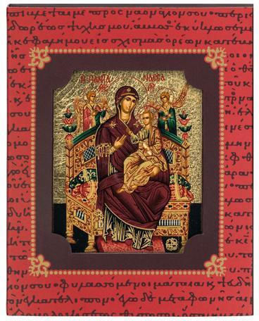 Panagia Pantanassa Canvas Icon Gold Background 6 X 5 Cm
