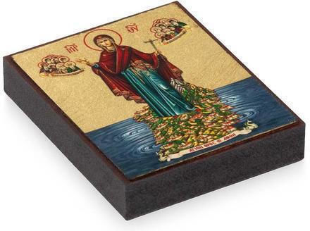 Panagia Athonitissa Icon Canvas Gold Background 6 X 5 Cm