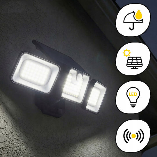 Likesmart Lampă Solară de Exterior 180 Led Senzor de Mișcare Pir Senzor de Amurg 3 Moduri de Iluminare Panou Solar 5.5v Ip65 Rezistent la Apă Unghi Reglabil Curte Grădină Alea Terasă 6000-7000k Negru