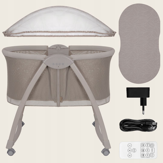 Lionelo Leagăn cu Saltea și Roți Bej