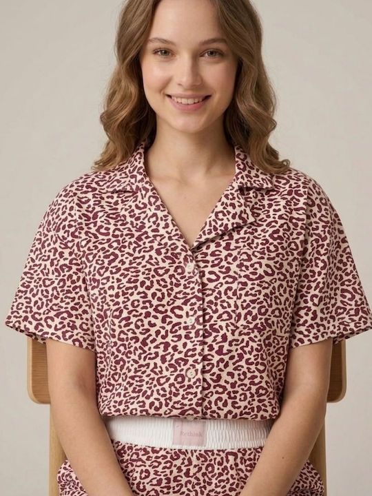 Set De Pijamale Dama De Vară Leopard Ip9127