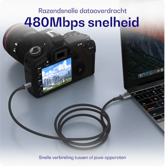 Buddi Cablu USB 2.0 USB-A Mini USB-A Negru 2m