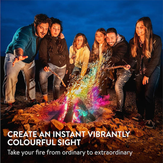 Set de 20 pachete colorate pentru foc Navaris efect de flacără multicolor pentru foc de tabără 10 g multicolor