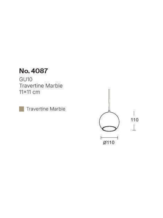 Inlight Grey Rail Pendant Light with GU10 Socket 11x11cm