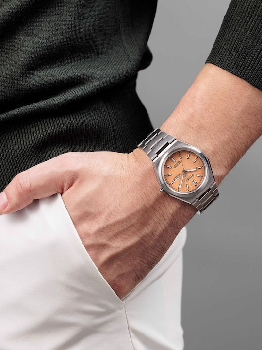 Citizen Eco-Drive Ceas Barbati 39.5mm Cu Baterie Si Brățară Din Metal Argintie