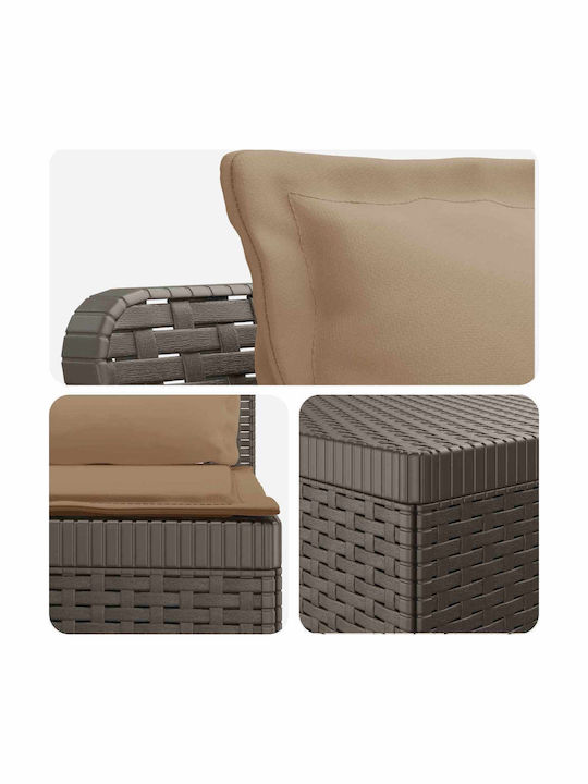 Outdoor Corner Sofa Made of Polypropylene with Cushions