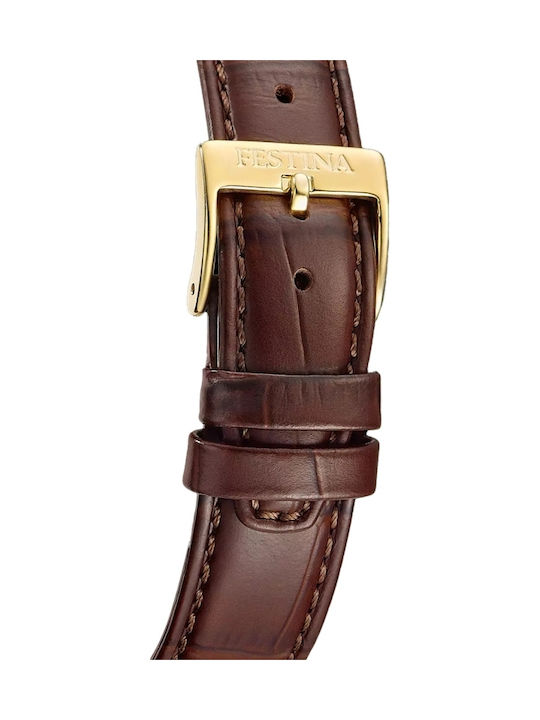 Festina Ceas bărbătesc 29mm cu baterie și curea din piele argintie