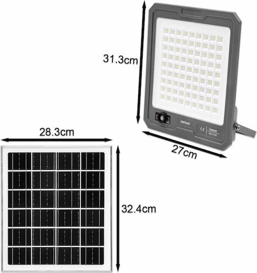 Aerbes Waterproof Solar LED Flood Light 1000W Cold White 6500K with Motion Sensor Photocell and Remote Control IP66