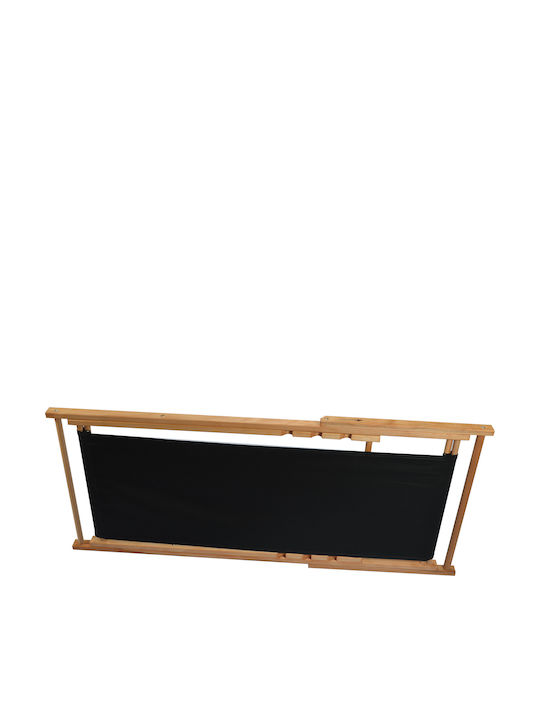 Liegestuhl Hölzernes Mit Armlehnen & Schwarzes Stoff 140x60x80cm