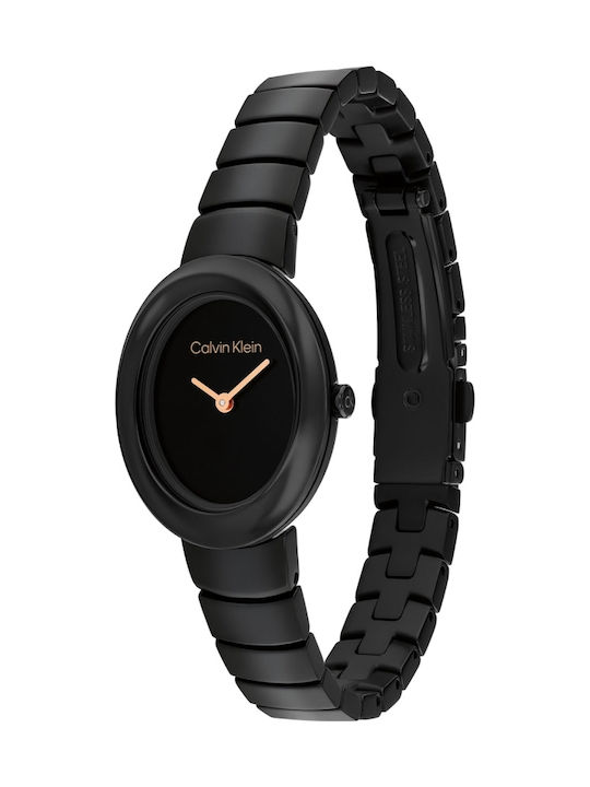 Calvin Klein Twisted Bezel Ceas Dama 24mm Cu Baterie Cu Brățară Metalică Neagră