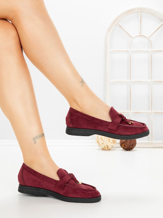 Mocasini Dama În Culoare Burgundy