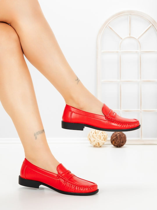 Damen Mokassins in Rote Farbe