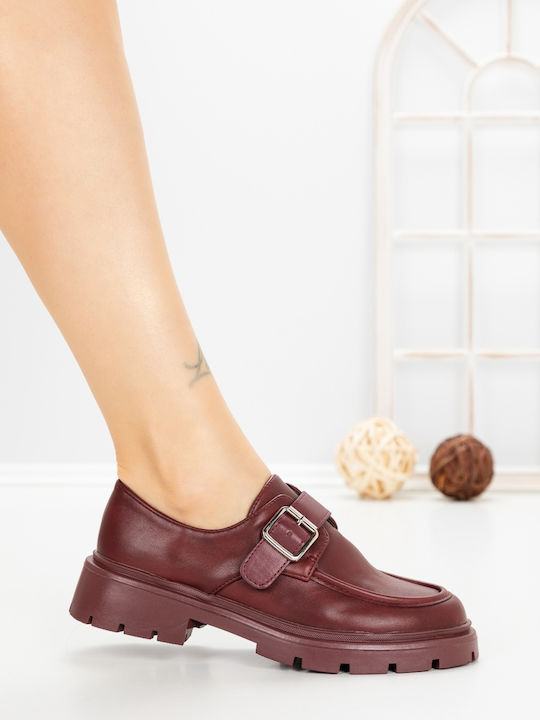 Mocasini Dama În Culoare Burgundy