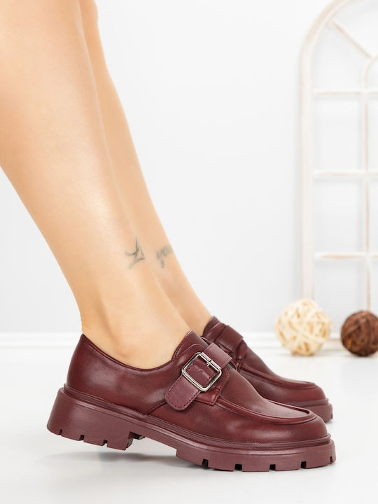 Mocasini Dama În Culoare Burgundy