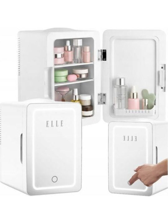 Cosmetic Refrigerator 6lt With Shelf Mirror LED Lighting And Heating Function White 56W