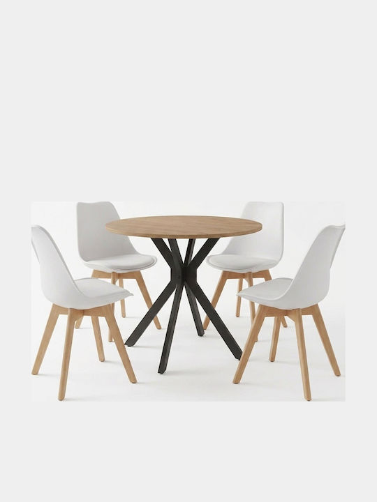 Gaston Esszimmermöbel-Set Mit 4 Stücken Küchen Tisch 80x80cm