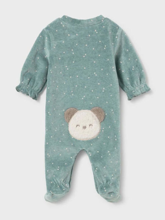Mayoral "bear Hearts" Set body-uri din catifea Verde