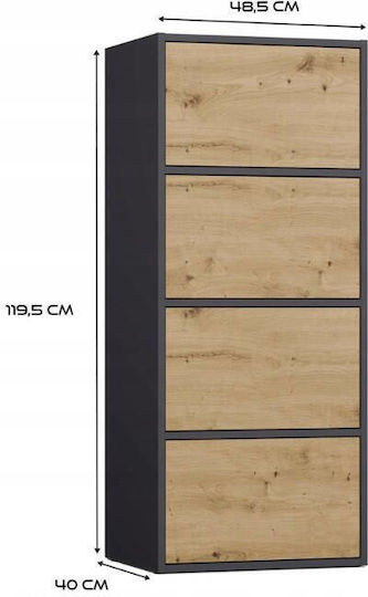Чекмеджета Графо Алма Дървена Антрацит 50x40x119см